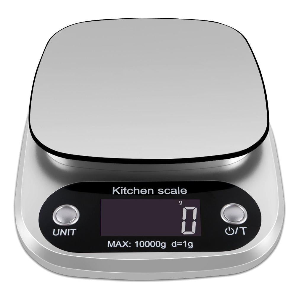 Digital Kitchen Scale 10kg Food Scale Multifunction Weight Scale Electronic Baking & Cooking Scale with LCD Display Silver